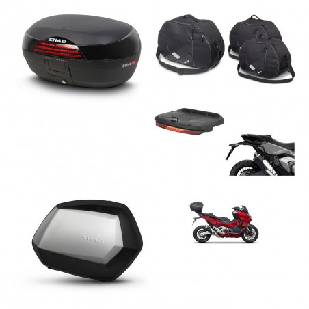 SHAD Maletas SH35 PREMIUM + soporte montaje baul SH46 accesorios 45 L KIT-477594