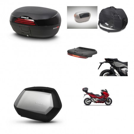 SHAD Maletas SH35 PREMIUM + soporte montaje baul SH46 accesorios 45 L KIT-477617