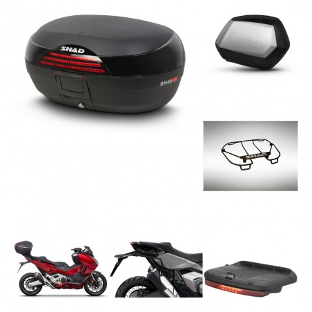 SHAD Maletas SH35 PREMIUM + soporte montaje baul SH46 accesorios 45 L KIT-477629