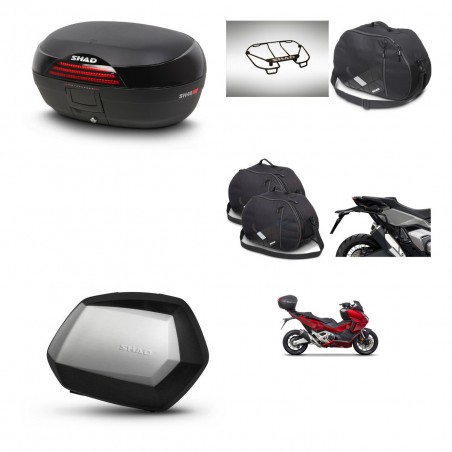 SHAD Maletas SH35 PREMIUM + soporte montaje baul SH46 accesorios 45 L KIT-477636