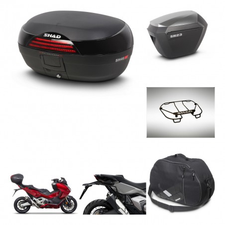 SHAD Maletas sh23 alu + soporte montaje baul SH46 accesorios 45 L KIT-477637