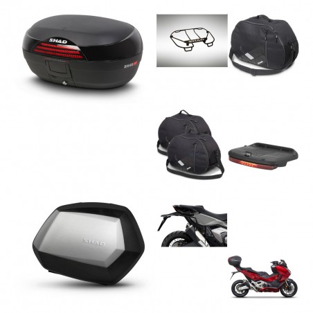 SHAD Maletas SH35 PREMIUM + soporte montaje baul SH46 accesorios 45 L KIT-477642