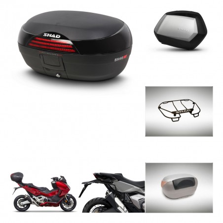 SHAD Maletas SH35 PREMIUM + soporte montaje baul SH46 accesorios 45 L KIT-477647