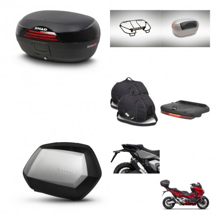SHAD Maletas SH35 PREMIUM + soporte montaje baul SH46 accesorios 45 L KIT-477654