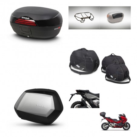 SHAD Maletas SH35 PREMIUM + soporte montaje baul SH46 accesorios 45 L KIT-477660