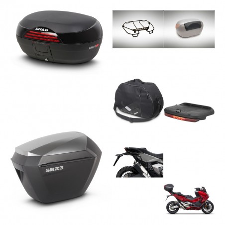 SHAD Maletas sh23 alu + soporte montaje baul SH46 accesorios 45 L KIT-477667