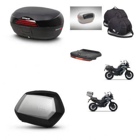 SHAD Maletas SH35 PREMIUM + soporte montaje baul SH46 accesorios 45 L KIT-477702