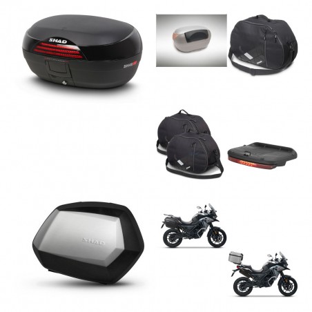 SHAD Maletas SH35 PREMIUM + soporte montaje baul SH46 accesorios 45 L KIT-477714