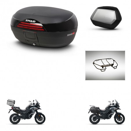 SHAD Maletas SH35 PREMIUM + soporte montaje baul SH46 accesorios 45 L KIT-477719