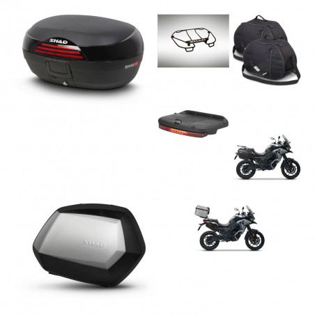 SHAD Maletas SH35 PREMIUM + soporte montaje baul SH46 accesorios 45 L KIT-477726