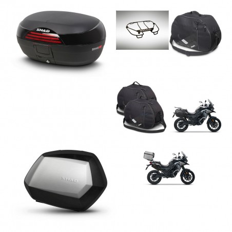 SHAD Maletas SH35 PREMIUM + soporte montaje baul SH46 accesorios 45 L KIT-477732