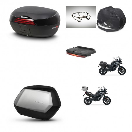 SHAD Maletas SH35 PREMIUM + soporte montaje baul SH46 accesorios 45 L KIT-477737