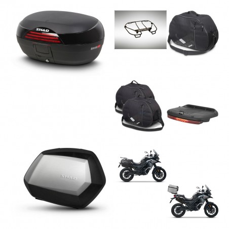 SHAD Maletas SH35 PREMIUM + soporte montaje baul SH46 accesorios 45 L KIT-477738