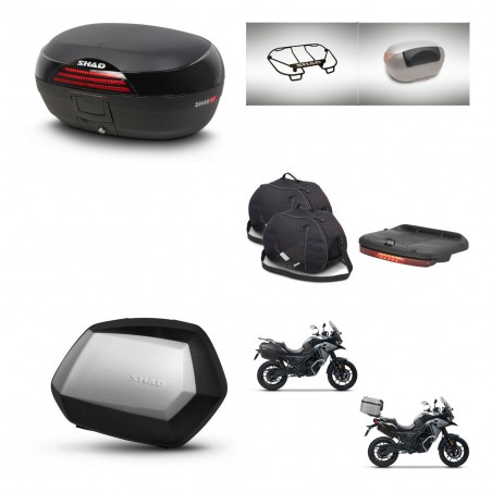SHAD Maletas SH35 PREMIUM + soporte montaje baul SH46 accesorios 45 L KIT-477750