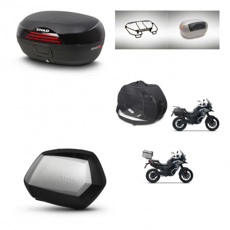SHAD Maletas SH35 PREMIUM + soporte montaje baul SH46 accesorios 45 L KIT-477755