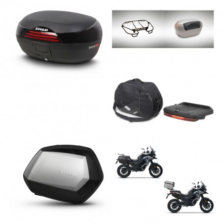 SHAD Maletas SH35 PREMIUM + soporte montaje baul SH46 accesorios 45 L KIT-477761