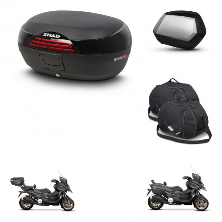 SHAD Maletas SH35 PREMIUM + soporte montaje baul SH46 accesorios 45 L KIT-477768