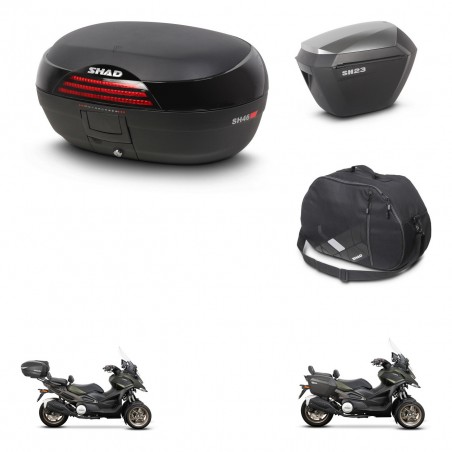 SHAD Maletas sh23 alu + soporte montaje baul SH46 accesorios 45 L KIT-477781