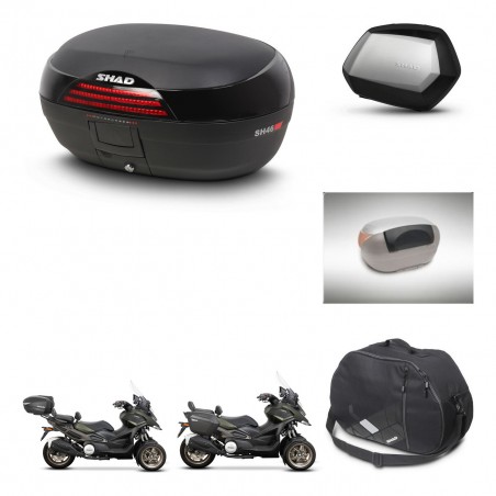 SHAD Maletas SH35 PREMIUM + soporte montaje baul SH46 accesorios 45 L KIT-477803