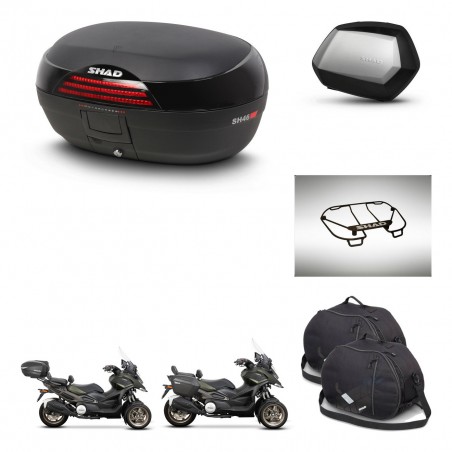 SHAD Maletas SH35 PREMIUM + soporte montaje baul SH46 accesorios 45 L KIT-477816