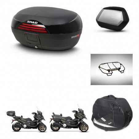 SHAD Maletas SH35 PREMIUM + soporte montaje baul SH46 accesorios 45 L KIT-477827