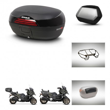 SHAD Maletas SH35 PREMIUM + soporte montaje baul SH46 accesorios 45 L KIT-477839