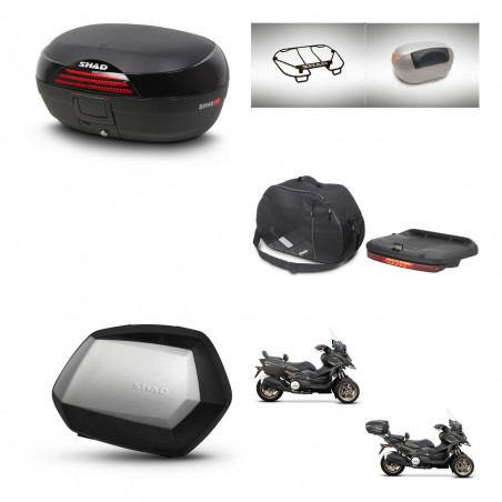 SHAD Maletas SH35 PREMIUM + soporte montaje baul SH46 accesorios 45 L KIT-477857