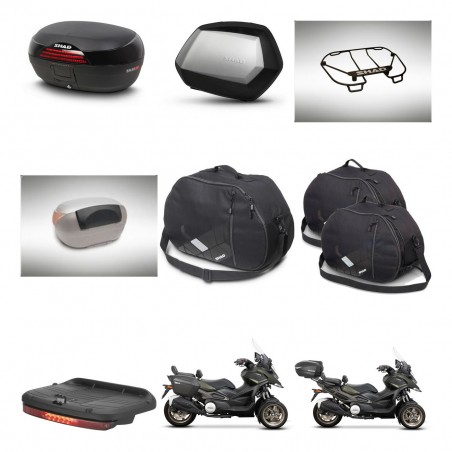 SHAD Maletas SH35 PREMIUM + soporte montaje baul SH46 accesorios 45 L KIT-477858