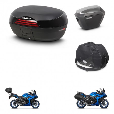 SHAD SH23 alu suitcases + mounting bracket SH46 trunk accessories 45 L KIT-477877