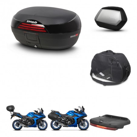 SHAD Maletas SH35 PREMIUM + soporte montaje baul SH46 accesorios 45 L KIT-477881