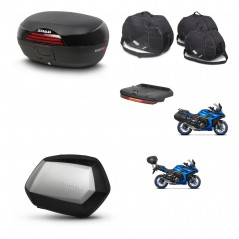 SHAD Maletas SH35 PREMIUM + soporte montaje baul SH46 accesorios 45 L KIT-477882