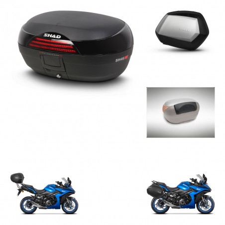 SHAD Maletas SH35 PREMIUM + soporte montaje baul SH46 accesorios 45 L KIT-477887