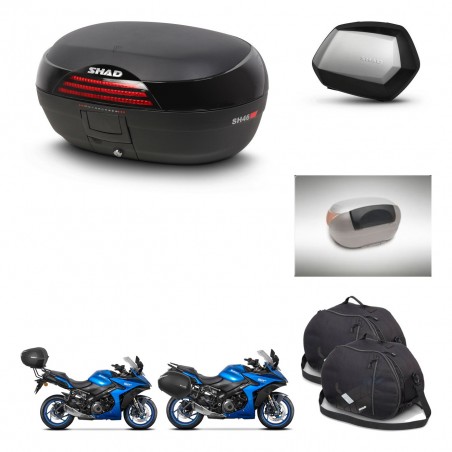 SHAD Maletas SH35 PREMIUM + soporte montaje baul SH46 accesorios 45 L KIT-477888