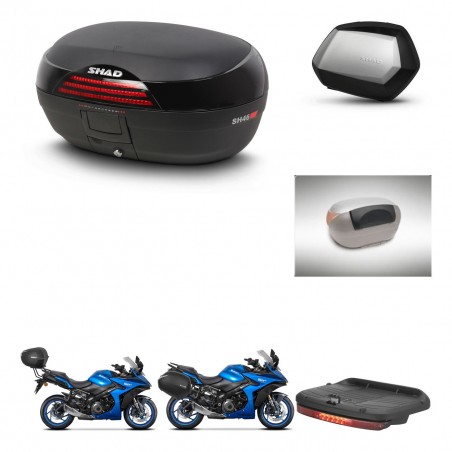 SHAD Maletas SH35 PREMIUM + soporte montaje baul SH46 accesorios 45 L KIT-477893