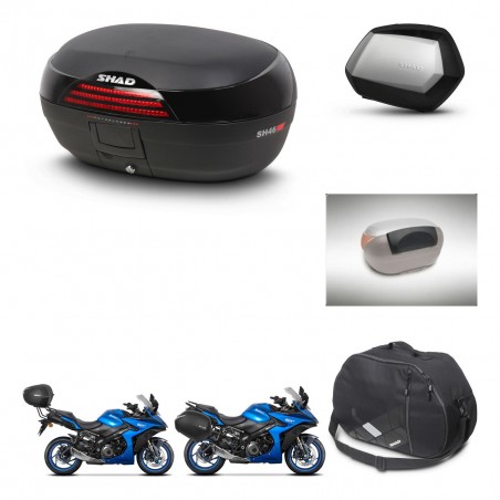 SHAD Maletas SH35 PREMIUM + soporte montaje baul SH46 accesorios 45 L KIT-477899