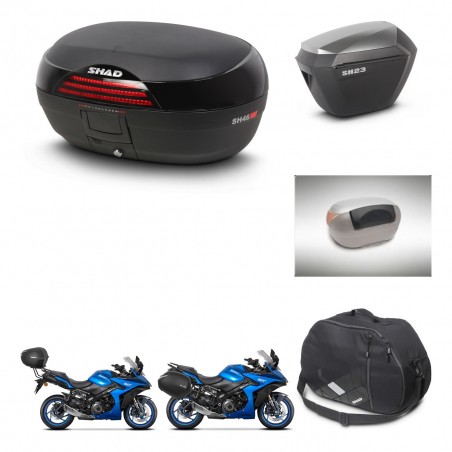 SHAD Maletas sh23 alu + soporte montaje baul SH46 accesorios 45 L KIT-477901