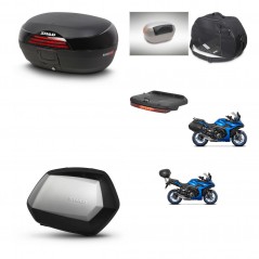 SHAD Maletas SH35 PREMIUM + soporte montaje baul SH46 accesorios 45 L KIT-477905