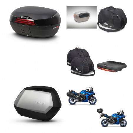 SHAD Maletas SH35 PREMIUM + soporte montaje baul SH46 accesorios 45 L KIT-477906