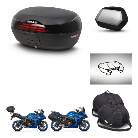 SHAD Maletas SH35 PREMIUM + soporte montaje baul SH46 accesorios 45 L KIT-477912