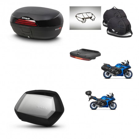 SHAD Maletas SH35 PREMIUM + soporte montaje baul SH46 accesorios 45 L KIT-477918