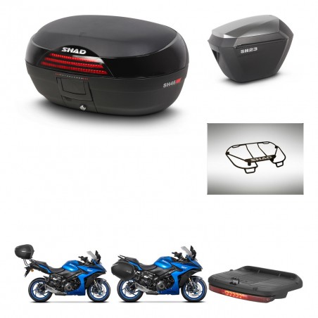 SHAD Maletas sh23 alu + soporte montaje baul SH46 accesorios 45 L KIT-477919