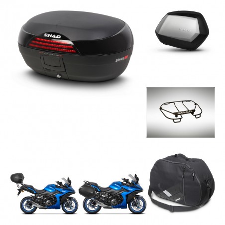 SHAD Maletas SH35 PREMIUM + soporte montaje baul SH46 accesorios 45 L KIT-477923