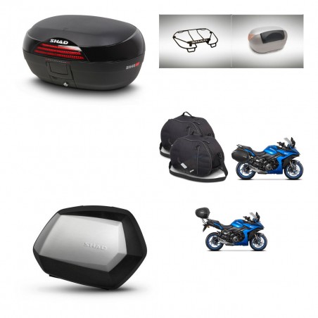 SHAD Maletas SH35 PREMIUM + soporte montaje baul SH46 accesorios 45 L KIT-477936
