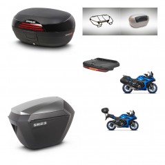 SHAD Maletas sh23 alu + soporte montaje baul SH46 accesorios 45 L KIT-477943
