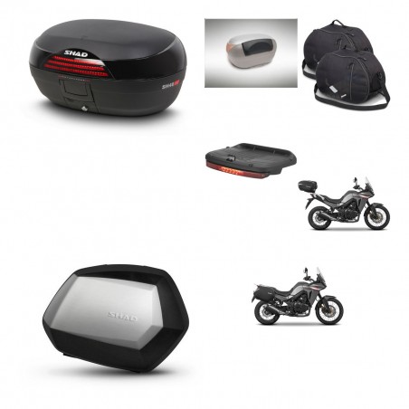 SHAD Maletas SH35 PREMIUM + soporte montaje baul SH46 accesorios 45 L KIT-480535