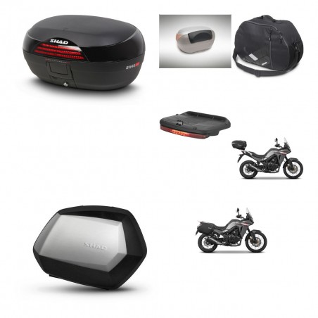 SHAD Maletas SH35 PREMIUM + soporte montaje baul SH46 accesorios 45 L KIT-480546