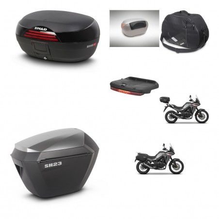 SHAD Maletas sh23 alu + soporte montaje baul SH46 accesorios 45 L KIT-480548