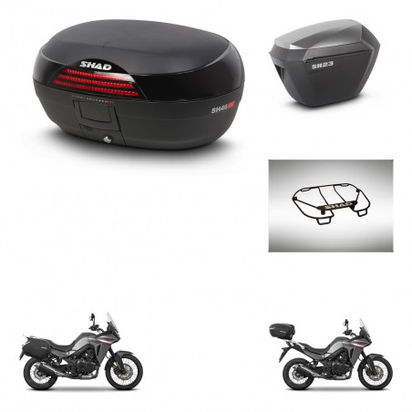 SHAD Maletas sh23 alu + soporte montaje baul SH46 accesorios 45 L KIT-480554