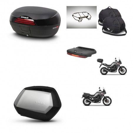 SHAD Maletas SH35 PREMIUM + soporte montaje baul SH46 accesorios 45 L KIT-480559