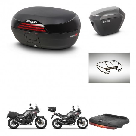SHAD Maletas sh23 alu + soporte montaje baul SH46 accesorios 45 L KIT-480560